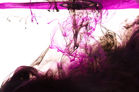 purple, black, ink drop photo, Backgrounds, Textures, Abstract, Creative, one person, indoors, nature, motion, pink color, women, hair, headshot, real people, long hair, hairstyle, adult, leisure activity, young adult, studio shot, close-up, human body part, human face, beautiful woman, flowing, digital composite, 4K, CC0, public domain, royalty free