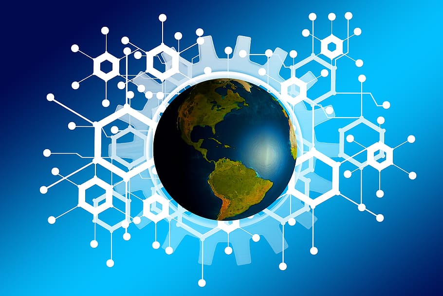 xarxa, terra, cadena de blocs, globus, digitalització, comunicació, a tot el món, mà, seguretat, connexió, global, tecnologia, digital, globus: objecte creat per l'home, blau, espai, planeta terra, planeta - espai, esfera, negoci global, mapa, comunicacions globals, mapa del Món, negocis, naturalesa, negoci corporatiu, xarxa d’ordinadors, Internet, dades, medi ambient, fons blau, cap gent, resum, ciberespai, compost digital, cura, 5K