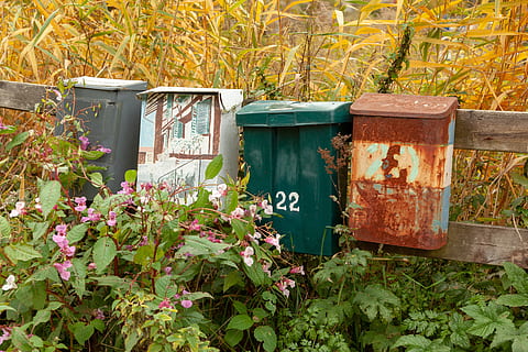 Postfächer, mail, Briefkasten, Rost, Natur, Pflanze, Wachstum, grüne Farbe, Tag, keine Leute, Blatt, Pflanzenteil, Kommunikation, Text, draußen, blühende Pflanze, die Architektur, Blume, gebaute Struktur, Schönheit in der Natur, Gebäudehülle, westliche Schrift, Nummer, 5K, CC0, gemeinfrei, lizenzfrei
