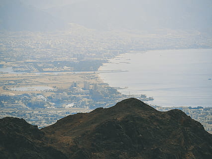Klippen, eilat, Stadt, Wasser, Israel, Szenen - Natur, Schönheit in der Natur, Berg, ruhige Szene, Ruhe, Natur, Tag, Nicht-städtische Szene, keine Leute, Umgebung, Landschaft, Gebirge, draußen, idyllisch, Himmel, Rock, High Angle View, physische Geographie, 4K, CC0, gemeinfrei, lizenzfrei