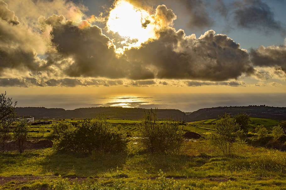 paisatge, cel, núvols, mar, posta de sol, horitzó, naturalesa, escènic, reflexió, humor, vespre, akamas, Xipre, núvol - cel, escenics - natura, bellesa a la natura, escena tranquil·la, tranquil·litat, medi ambient, planta, llum solar, cap gent, raig de sol, terra, escena no urbana, sol, herba, camp, arbre, a l'aire lliure, 5K