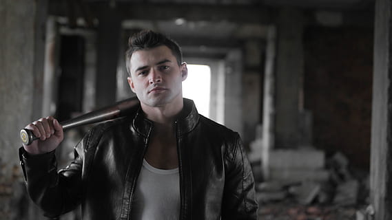 man, model, men, macho, young, young adult, one person, portrait, front view, holding, adult, attitude, serious, indoors, looking at camera, weapon, headshot, concentration, waist up, confidence, focus on foreground, contemplation, aggression, 5K, CC0, public domain, royalty free