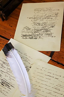 manuscrit, bolígraf, document, paper, llengua escrita, llibre, escriure, literatura, museu pushkin, pushkin, hurzuf, crimea, Rússia, publicació, comunicació, text, vista d’angle alt, taula, a l'interior, natura morta, educació, cap gent, ploma, primer pla, obert, el passat, pàgina, història, arquitectura, guió, 4K, CC0, domini públic, lliure de regalies
