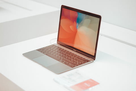 gray laptop computer, technology, wireless technology, laptop, computer, communication, connection, indoors, internet, close-up, table, business, white background, portability, reflection, computer network, no people, open, copy space, modern, blank, 5K, CC0, public domain, royalty free