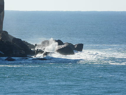 Australien, avalon strand, hav, vand, havnefronten, bevægelse, horisont over vand, skønhed i naturen, himmel, dag, horisont, scenics - natur, ingen mennesker, natur, sprøjt, bølge, magt i naturen, strøm, udendørs, skyfri himmel, blå, breaking, marine, 2K, CC0, offentligt domæne, royaltyfrie
