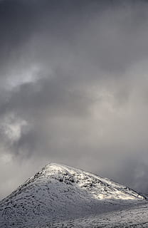 mountain under clouds, nature, outdoors, mountain, mountain range, ice, snow, tree, plant, glencoe, scotland, fir, abies, weather, scotland glencoe  mountain cloud winter, peak, countryside, sky, slope, glacier, plateau, cloud - sky, winter, cold temperature, snowcapped mountain, scenics - nature, beauty in nature, environment, landscape, no people, mountain peak, storm, day, tranquility, tranquil scene, 5K, CC0, public domain, royalty free