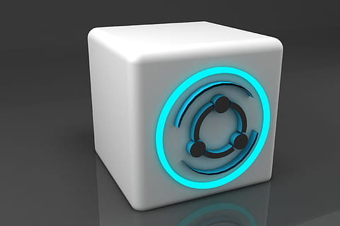 delen, 3d, logo, technologie, studio opname, vorm, blauw, zwarte achtergrond, geometrische vorm, binnenshuis, geen mensen, doos, houder, detailopname, ontwerp, doos - container, enkel object, verbinding, cirkel, gloeiend, verlicht, elektriciteit, licht - natuurverschijnsel, 2K, CC0, publiek domein, royaltyvrij