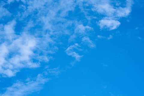 cloud, blue, sky, clouds, nature, color, landscape, atmosphere, background, texture, air, high, space, great, unbelievable, cloud - sky, backgrounds, beauty in nature, no people, scenics - nature, tranquility, full frame, white color, low angle view, day, cloudscape, outdoors, tranquil scene, environment, idyllic, vibrant color, meteorology, abstract backgrounds, clean, blue background, wispy, 8K, CC0, public domain, royalty free