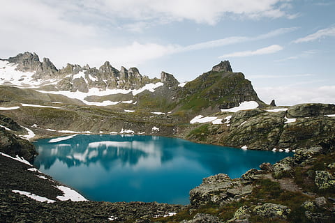 See, Berg, Schnee, Natur, Gletscher, Eis, draußen, Schweiz, Rock, wildsee, mels, Wildnis, Landschaft, Wolke, Grat, Gipfel, Himmel, Blau, Reflexion, dunkel, Wasser, Schönheit in der Natur, Szenen - Natur, ruhige Szene, Gebirge, Ruhe, wolke - himmel, Umgebung, Tag, Nicht-städtische Szene, idyllisch, Fernbedienung, keine Leute, schneebedeckter Berg, türkisfarben, Formation, 4K, CC0, gemeinfrei, lizenzfrei