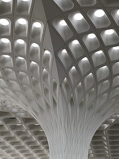 estructura gris, arquitectura, edificio, ventana, mumbai, e6 - 3010-a, India, gris, claraboya, alfombra, interior, techo, diseño, textura, blanco, modelo, moderno, aeropuerto, adentro, Hazme, iluminado, equipo de iluminación, vista de ángulo bajo, nadie, brillante, ligero, estructura construida, electricidad, en una fila, Luz eléctrica, repetición, antecedentes, de cerca, el color blanco, lámpara, lujo, 4K, CC0, dominio público, libre de derechos