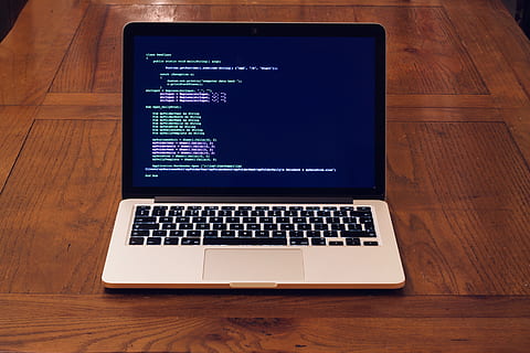 macbook, hack, code, data, gdpr, breach, computer, running, apple, big data, technology, communication, connection, wireless technology, table, wood - material, indoors, laptop, no people, high angle view, computer equipment, portable information device, wood, desk, internet, computer monitor, screen, device screen, keyboard, wood grain, 4K, CC0, public domain, royalty free