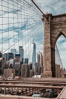 pont de Brooklyn, diseny arquitectònic, arquitectura, pont, Brooklyn, edificis, ciutat, paisatge urbà, centre de la ciutat, referència, Manhattan, new york, nova York, nyc, horitzó, gratacels, estructura construïda, exterior de l'edifici, cel, destinacions de viatge, connexió, pont - estructura feta per l'home, exterior d’edifici d’oficines, turisme, edifici, viatjar, dia, modern, núvol - cel, alta - alta, oficina, cap gent, a l'aire lliure, districte financer, columna arquitectònica, 5K, CC0, domini públic, lliure de regalies