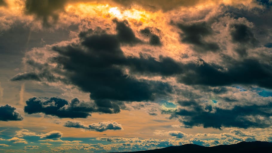 nuvole, cielo, tramonto, controluce, nuvola - cielo, bellezza nella natura, scenics - natura, la tranquillità, scena tranquilla, Cloudscape, cielo drammatico, natura, nessuno, idilliaco, Inquadratura dal basso, all'aperto, ambiente, sfondi, nuvoloso, tempesta, atmosfera, meteorologia, 5K