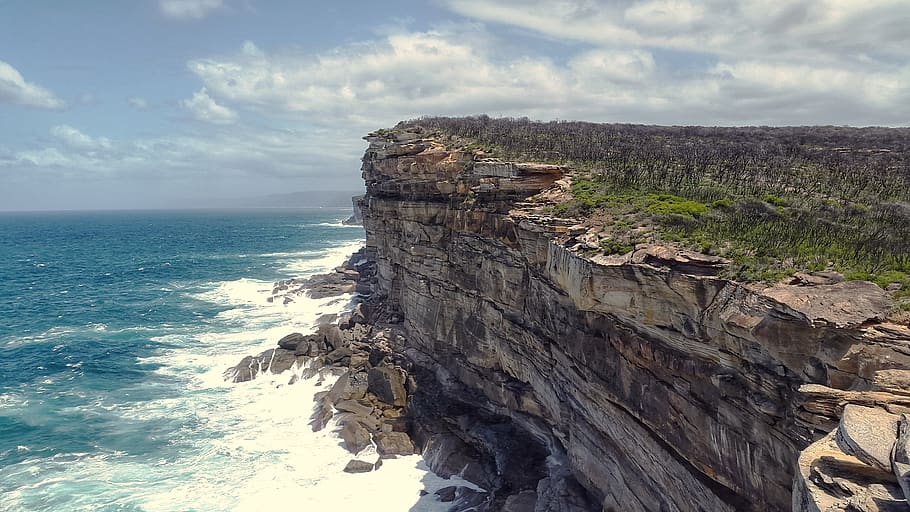 Costa, oceà, penya-segats, penya-segats empinats, naturalesa, mar, viatjar, onada, fons de pantalla, Austràlia, nsw, cel, aigua, escenics - natura, bellesa a la natura, horitzó, terra, formació de roca, rock, núvol - cel, rock - object, dia, sòlid, platja, escena tranquil·la, horitzó sobre l’aigua, tranquil·litat, penya-segat, cap gent, a l'aire lliure, erosionat, 4K