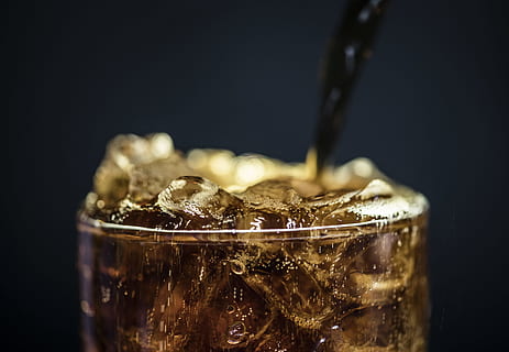 background, beverage, bubble, caffeine, carbonated, carbonated drink, carbonated water, close up, cola, cold, cold drink, dehydration, drink, drinking, fizz, fizzy, flavored, flavoring, fresh, freshness, glass, ice, ice cube, liquid, macro, pop, refreshing, refreshment, s, food and drink, close-up, indoors, studio shot, selective focus, no people, household equipment, drinking glass, food, cold temperature, pouring, frozen, soda, black background, non-alcoholic beverage, temptation, 5K, CC0, public domain, royalty free