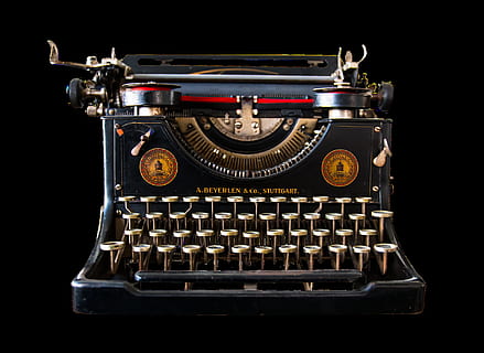 writer, type, old, object, typewriter, office, machine, black background, retro styled, antique, studio shot, technology, single object, obsolete, machinery, close-up, no people, indoors, number, history, the past, nostalgia, cut out, correspondence, keypad, push button, 1080P, CC0, public domain, royalty free