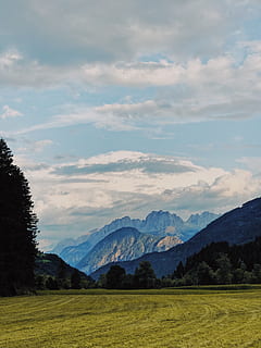 gris, núvols, flotant, verd, planes d'herba, naturalesa, a l'aire lliure, Serra, muntanya, planta, arbre, avet, abies, pastures, camp, herba, adventurepark osttirol, ainet, Austràlia, temps, rural, granja, prat, núvol, núvol - cel, escenics - natura, cel, escena tranquil·la, bellesa a la natura, tranquil·litat, medi ambient, paisatge, escena no urbana, terra, cap gent, idíl·lic, dia, rang, cim de muntanya, 4K, CC0, domini públic, lliure de regalies