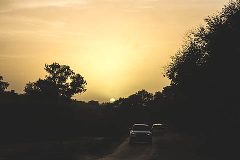 algeria, arbre, cotxe, manera de transport, automòbil, planta, transport, vehicle terrestre, cel, posta de sol, naturalesa, carretera, cap gent, silueta, bellesa a la natura, carrer, ciutat, viatjar, color taronja, a l'aire lliure, llum solar, viatge de carretera, 5K, CC0, domini públic, lliure de regalies