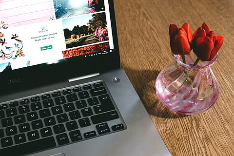 czarny, dell laptop, oprócz, różowy, Szklana waza, biurko, urządzenie, pokaz, elektronika, sprzęt, kwiaty, wewnątrz, Internet, klawiatura, laptop, nowoczesny, monitor, płatki, przenośny, ekran, stół, technologia, tulipany, wazon, bezprzewodowy, drewno, kwiat, żadnych ludzi, komputer, roślina, martwa natura, roślina kwitnąca, technologia bezprzewodowa, porozumiewanie się, Natura, połączenie, świeżość, wysoki kąt widzenia, klawiatura komputerowa, drewno - materiał, szkło - materiał, 5K, CC0, domena publiczna, darmowe zdjęcia