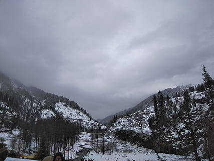 grayscale photograph, mountain, covered, snow, clouds, cloudy, cold, daylight, environment, fog, foggy, frost, landscape, mountains, nature, scenic, snow capped, snowy, winter, woods, cold temperature, sky, cloud - sky, tree, scenics - nature, beauty in nature, plant, non-urban scene, tranquil scene, tranquility, mountain range, no people, day, architecture, snowcapped mountain, outdoors, 4K, CC0, public domain, royalty free