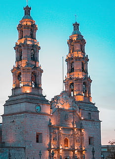 aguascalientes, ags, konstrukce, chrám, Mexiko, krajina, západ slunce, fotografování, chrám katedrály, architektura, nebe, stavba, exteriér budovy, věž, Dějiny, minulost, budova, destinace, Příroda, cestovat, místo uctívání, město, nikdo, náboženství, soumrak, den, sochařství, venku, 2K, CC0, veřejná doména, bez autorských práv