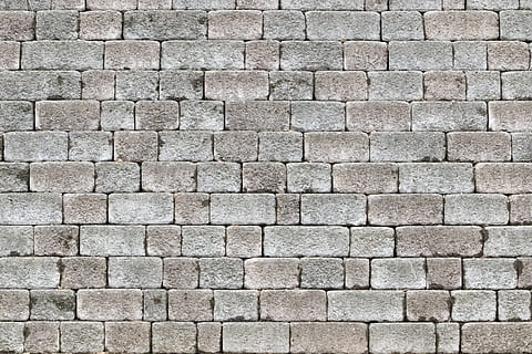 vegg, flis, murstein, mønster, stil, flate, blokker, full ramme, bakgrunn, arkitektur, bygget struktur, strukturert, ingen folk, veggbyggingsfunksjon, murvegg, dag, gjentakelse, fast, utendørs, ujevn, side ved side, rektangel, grå, design, steinvegg, 5K, CC0, offentlig domene, opphavsrett gratis