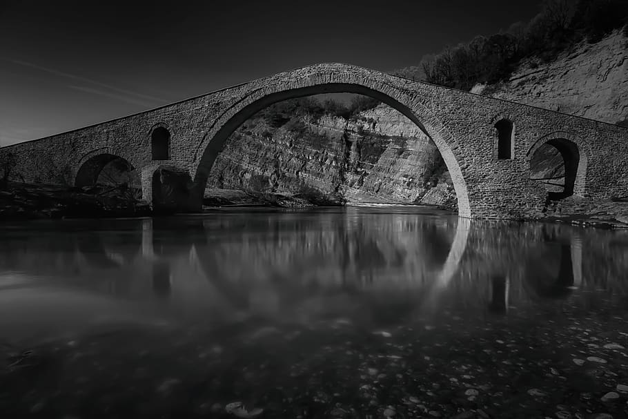 vell, pedra, Grècia, pont, paisatge, aigua, turisme, pedres, rock, grec, muntanyes, arquitectura, riu, grevena, reflexions, exposició llarga, nd, estructura construïda, reflexió, pont - estructura feta per l'home, arc, connexió, pont d’arc, naturalesa, cap gent, davant del mar, cel, a l'aire lliure, exterior de l'edifici, transport, edifici, dia, arquejat, 5K