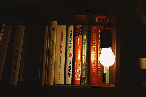 white led light, book bindings, book series, bookcase, books, bookshelf, bookstore, bulb, education, hardcover, indoors, knowledge, led, library, light, literature, religion, research, row, school, study, text, university, wisdom, communication, book, publication, no people, illuminated, script, non-western script, lighting equipment, shelf, belief, wood - material, spirituality, architecture, western script, place of worship, 5K, CC0, public domain, royalty free