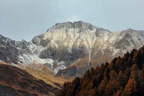 catene montuose, montagna, natura, catena montuosa, cresta, all'aperto, albero, foresta, la neve, roccia, Lappago, Alpi zillertal, Alto Adige, paesaggio, scogliera, pianta, flora, vegetazione, terra, picco, frana, scenics - natura, bellezza nella natura, cielo, la tranquillità, scena tranquilla, scena non urbana, ambiente, nessuno, idilliaco, giorno, a distanza, geografia fisica, picco di montagna, formazione, montagna innevata, albero di conifere, 2K, CC0, dominio pubblico, privo di copyright