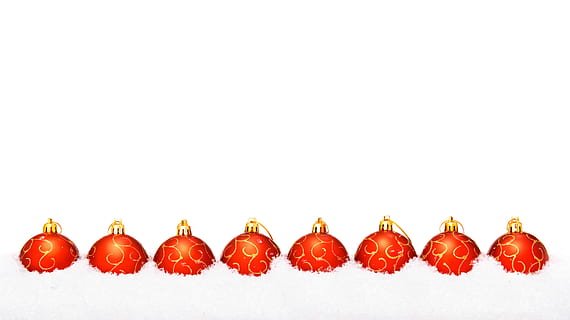 row, background, ball, bauble, balls, baubles, christmas, close-up, december, decor, decorate, decoration, decorative, holiday, merry, new, round, sphere, white, xmas, year, in a row, white background, order, cold temperature, winter, cut out, side by side, no people, copy space, red, celebration, arrangement, snow, panoramic, indoors, group of objects, studio shot, white color, still life, christmas ornament, snowing, 2K, CC0, public domain, royalty free