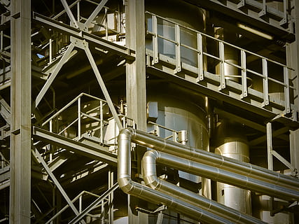 sepia, photography, brass tank, architecture, building, construction, engineering, factory, fuel, industrial plant, industry, iron, metal, natural gas, pipe, production, steel, steel structure, technology, tube, urban, no people, built structure, full frame, pipe - tube, backgrounds, indoors, equipment, close-up, day, machinery, fuel and power generation, machine part, connection, industrial equipment, pipeline, silver colored, alloy, metal industry, 4K