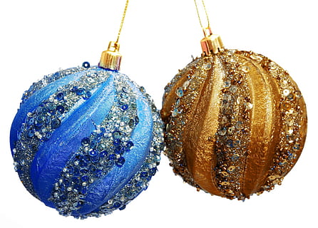 fons, pilota, bauble, pilotes, baubles, celebració, Nadal, , decoració, festa, alegre, ornament, esfera, vibrant, yule, fons blanc, natura morta, adorn de Nadal, tir de l'estudi, cap gent, a l'interior, decoració de Nadal, brillant, primer pla, blau, tallar, penjant, forma, color daurat, disseny, 720P, CC0, domini públic, lliure de regalies
