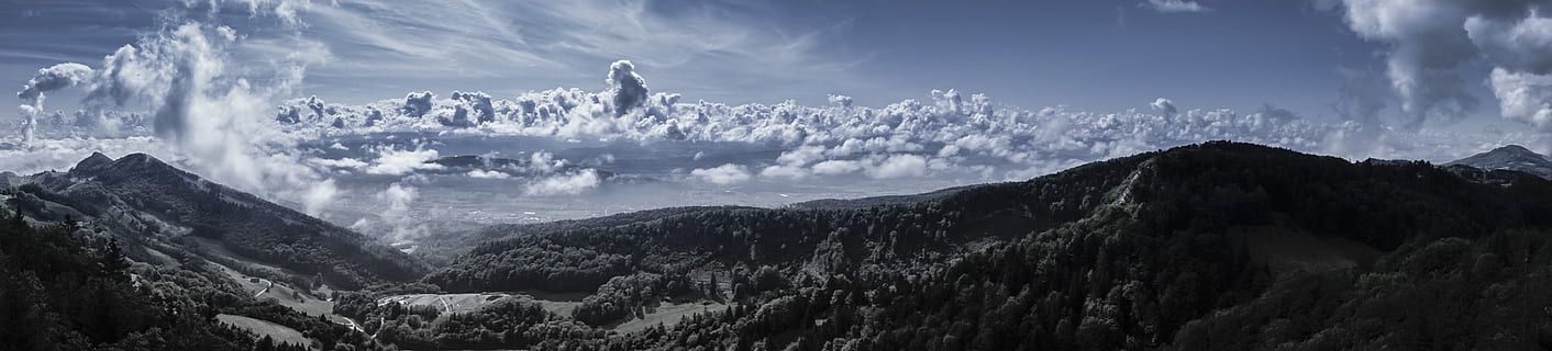 clouds, sky, view, belchenflue, landscape, mood, panorama, distant view, mountain, environment, cloud - sky, panoramic, scenics - nature, mountain range, nature, beauty in nature, snow, cold temperature, no people, outdoors, land, day, tranquil scene, valley, non-urban scene, mountain peak, snowcapped mountain, 8K, CC0, public domain, royalty free