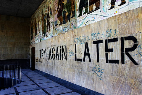 georgia, mtskheta, text, graffiti, communication, architecture, built structure, wall - building feature, western script, no people, creativity, art and craft, wall, day, building, building exterior, abandoned, street art, information, old, outdoors, 4K, CC0, public domain, royalty free