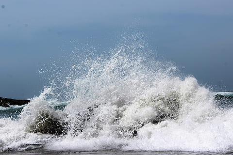 waves, rocks, oregon, water, motion, sea, splashing, wave, beauty in nature, power in nature, no people, nature, breaking, power, crash, day, sport, force, hitting, beach, land, outdoors, 4K, CC0, public domain, royalty free