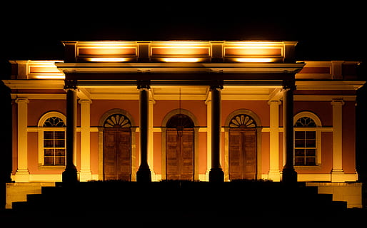 architettura, costruzione, pilastro, colonna, Partenone, tempio, culto, santuario, storico, città, porta, urbano, silhouette, cittadina, centro, arco, arcuato, cupola, archeologia, monastero, struttura costruita, esterno dell'edificio, illuminato, notte, colonna architettonica, storia, il passato, cielo, destinazioni di viaggio, natura, nessuno, all'aperto, turismo, colore arancione, 5K, CC0, dominio pubblico, privo di copyright
