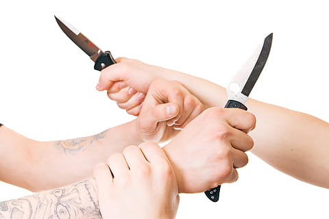 action, apparatus, assault, attack, background, block, clinch, coaching, combat, defence, effort, fight, force, hand, hold, implement, karate, knife, man, pierce, shu, single, sport, strain, training, white, wrestling, wu, wushu, tattoo, human hand, human body part, white background, adult, women, holding, weapon, two people, sign, studio shot, men, cut out, people, body part, communication, warning sign, aggression, indoors, violence, human limb, knife - weapon, human arm, 5K, CC0, public domain, royalty free
