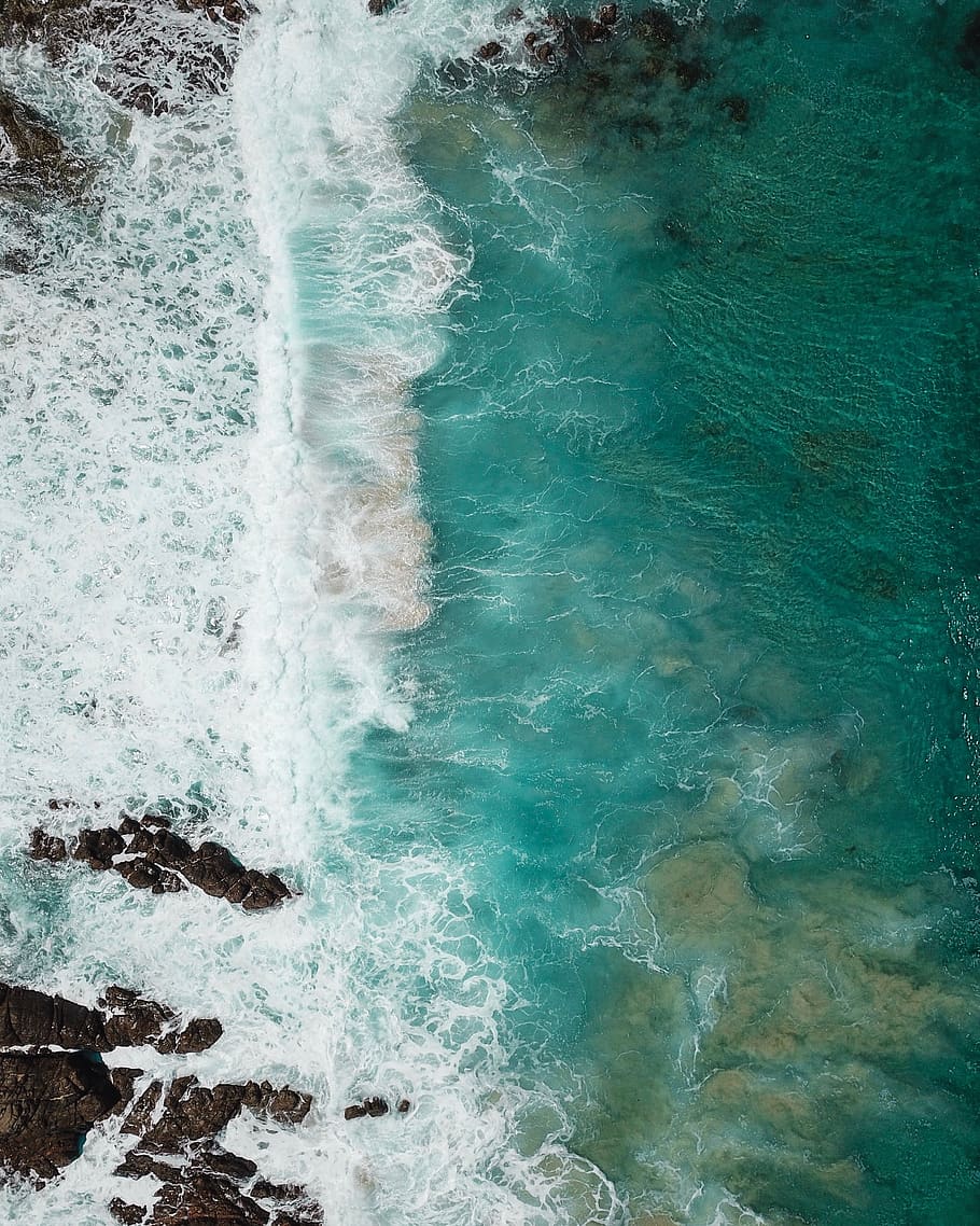 valuri, zdrobitor, roci, apă, mare, mişcare, sportiv, frumusețe în natură, stâncă, vedere în unghi mare, natură, solid, nici o persoana, obiect de rocă, val, zi, sport acvatic, teren, în aer liber, scenice - natura, plajă, putere în natură, turcoaz colorat, spargere, apă curgătoare, 2K