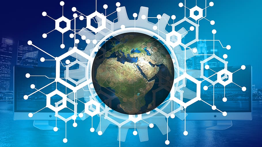 xarxa, terra, cadena de blocs, globus, digitalització, comunicació, a tot el món, mà, seguretat, connexió, global, tecnologia, digital, globus: objecte creat per l'home, planeta terra, planeta - espai, mapa del Món, blau, esfera, espai, mapa, negoci global, tecnologia sense fils, comunicacions globals, dades, negocis, Internet, xarxa d’ordinadors, protecció, cap gent, ciberespai, tridimensional, codi binari, compost digital, 5K