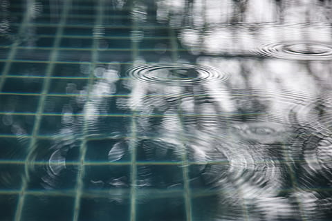 rain, drops, fall, pool, blue, rippled, concentric, full frame, nature, motion, no people, water, backgrounds, pattern, drop, day, close-up, outdoors, selective focus, wet, reflection, purity, shape, blurred motion, digital composite, 5K, CC0, public domain, royalty free