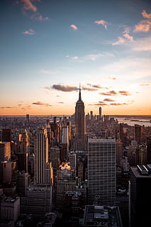 Chrysler Tower, Gebäudehülle, die Architektur, gebaute Struktur, Himmel, Stadt, Stadtbild, Gebäude, Sonnenuntergang, große Höhe, Bürogebäude außen, Wolkenkratzer, wolke - himmel, Reiseziele, Menge, Turm, Tourismus, Innenstadt, Wohngegend, überfüllt, modern, Finanzviertel, draußen, 5K, CC0, gemeinfrei, lizenzfrei