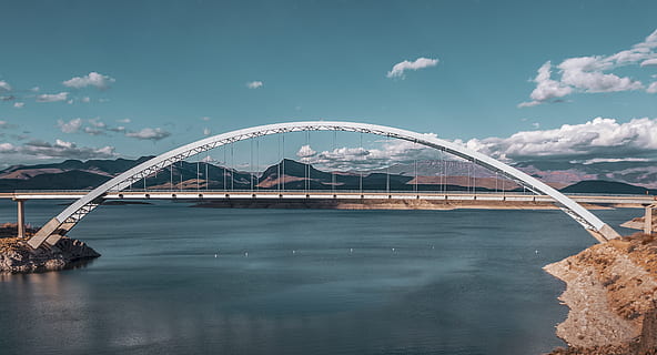 roosevelt bro, bygning, arkitektur, bro, bue bro, bue, buet, tårn, Spir, vindebro, mole, havnefronten, dok, vand, Havn, hvælving loft, forbjerg, hat, beklædning, forbindelse, bygget struktur, bro - menneskeskabt struktur, himmel, sky - himmel, transportmidler, natur, ingen mennesker, bygning udvendig, rejsemål, dag, flod, udendørs, 5K, CC0, offentligt domæne, royaltyfrie