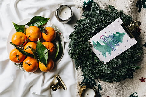 still, life, mandarin oranges, leaves, fruit, sweet, above, flat, citrus, flatlay, flat lay, clementine, tangerine, food, high angle view, directly above, food and drink, table, indoors, holiday, healthy eating, orange color, still life, orange - fruit, no people, citrus fruit, celebration, orange, christmas, tree, wellbeing, 5K, CC0, public domain, royalty free