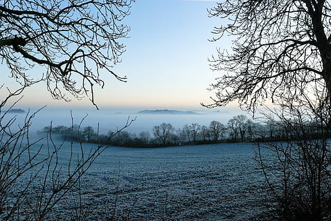 copaci fără copaci, natură, în aer liber, decor, peisaj, copac, plantă, îngheţ, gheaţă, sibford ferris, Regatul Unit, Banbury, zăpadă, panoramic, aburi, inversiune, vale, clar, dimineață cețoasă, panoramă, ceață vagă, liniște, cer, o scenă liniștită, apă, scenice - natura, frumusețe în natură, lac, nici o persoana, ramură, scenă non-urbană, arbore gol, iarnă, idilic, temperatura rece, 4K, CC0, domeniu public, fără drepturi de autor