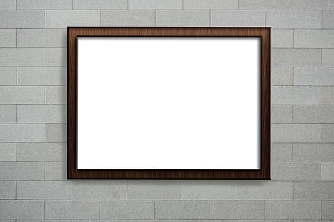 Attrappe, Lehrmodell, Simulation, Wand, Poster, leerer Rahmen, Bilderrahmen, Plakatmodell, leer, Wandbau - Funktion, kopieren sie platz, Rahmen, weiße Farbe, die Architektur, Ziegelwand, keine Leute, Backstein, gebaute Struktur, Rechteck, einzelnes Objekt, gestalten, drinnen, ausgeschnitten, Nahansicht, schwarze Farbe, modern, Marketing, 5K, CC0, gemeinfrei, lizenzfrei