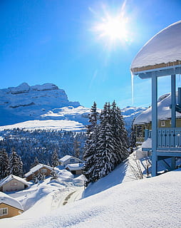 zăpadă, iarnă, Munte, rece, îngheţat, alpin, Flaine, sat, temperatura rece, lumina soarelui, cer, frumusețe în natură, natură, scenice - natura, soare, acoperire, zi, lentila flacara, construită, arhitectură, rază de soare, culoare alba, copac, albastru, nici o persoana, în aer liber, un munte acoperit de zăpadă, Statiune de schi, praf de zăpadă, 1080P, CC0, domeniu public, fără drepturi de autor