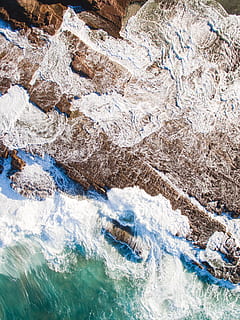 aéreo, fotografía, montaña, apuntalar, Oceano, acantilado, zumbido, wafe, vista de drone, vista aérea, explorar, ola, playa, mar, costero, linea costera, espuma de mar, espuma, orilla, textura, ojo de pájaro, encalar, naturaleza, agua, azul, al aire libre, antecedentes, río, scenics, verano, roca - objeto, líquido, belleza en la naturaleza, paisaje, nadie, línea costera, modelo, viaje, fluido, 2K, CC0, dominio público, libre de derechos