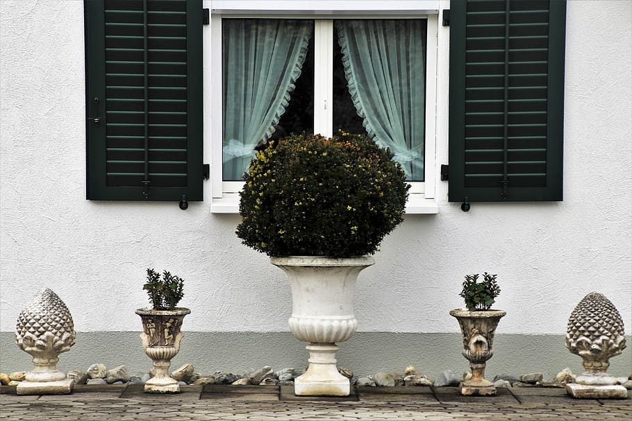 Haus, Fenster, Dekoration, Frühling, Fensterläden, Fassade, Niemand, die Architektur, Familie, Aussehen, Stil, Gebäude, Fassaden, Wand des Hauses, Eigentum, Verlangen, dekorativ, Zahl, das Fenster, Lake Dusia, Rahmen, Wand, Textur, altes Fenster, Bau und Konstruktion, Antiquität, Feld, Topf, Nahansicht, dunkle Wolken, nach dem Regen, Weiß, Glas, Ornament, die tradition von, extern, am Hof ​​von, gebaute Struktur, Gebäudehülle, Tag, Pflanze, keine Leute, Wachstum, Topfpflanze, Natur, draußen, Baum, grüne Farbe, Kunst und Handwerk, Bonsai Baum, Skulptur, Darstellung, Topiary, Statue, Blumentopf, aufwendig, 5K