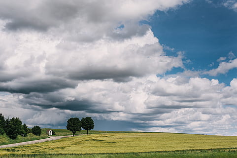 Deutschland, Ehingen, Baum, Straße, Wolken, Sonne, Natur, Landschaft, Land, Dorf, Luft, Tag, Feld, wolke - himmel, Himmel, Pflanze, Umgebung, Schönheit in der Natur, Szenen - Natur, grüne Farbe, Gras, ruhige Szene, Ruhe, keine Leute, ländliche Szene, Landwirtschaft, Nicht-städtische Szene, draußen, 4K, CC0, gemeinfrei, lizenzfrei