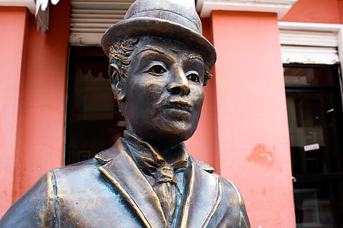 ecuador, cotacachi, sculpture, statue, representation, architecture, art and craft, human representation, built structure, building exterior, day, no people, male likeness, close-up, creativity, focus on foreground, building, outdoors, window, craft, portrait, 5K, CC0, public domain, royalty free